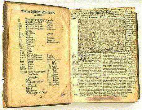 página de la Biblia de Lutero
