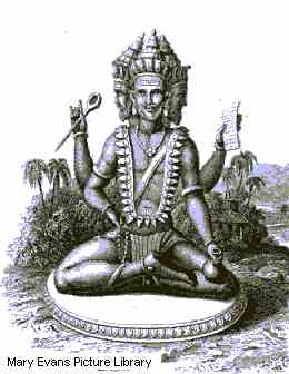 La trinidad hindú: Brahma, Visnú y Siva