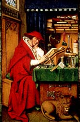 Jerónimo en su estudio, por van Eyck